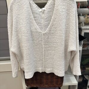 BP Soft Knit V-Neck Sweater in Light Gray